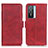 Leather Case Stands Flip Cover Holder M15L for Vivo Y74s 5G Red