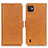 Leather Case Stands Flip Cover Holder M15L for Wiko Y82 Light Brown