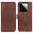 Leather Case Stands Flip Cover Holder M15L for Xiaomi Mi 14 Pro 5G Brown