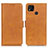 Leather Case Stands Flip Cover Holder M15L for Xiaomi POCO C3 Light Brown