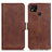 Leather Case Stands Flip Cover Holder M15L for Xiaomi POCO C31 Brown