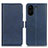 Leather Case Stands Flip Cover Holder M15L for Xiaomi Poco C65 Blue