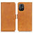 Leather Case Stands Flip Cover Holder M15L for Xiaomi Poco M4 5G Light Brown