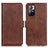 Leather Case Stands Flip Cover Holder M15L for Xiaomi Poco M4 Pro 5G Brown