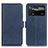Leather Case Stands Flip Cover Holder M15L for Xiaomi Poco X4 Pro 5G Blue
