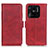 Leather Case Stands Flip Cover Holder M15L for Xiaomi Redmi 10 India Red