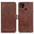 Leather Case Stands Flip Cover Holder M15L for Xiaomi Redmi 9 Activ Brown