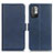 Leather Case Stands Flip Cover Holder M15L for Xiaomi Redmi Note 10 5G Blue