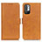 Leather Case Stands Flip Cover Holder M15L for Xiaomi Redmi Note 10 5G Light Brown