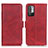 Leather Case Stands Flip Cover Holder M15L for Xiaomi Redmi Note 10 5G Red