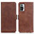 Leather Case Stands Flip Cover Holder M15L for Xiaomi Redmi Note 10 Pro 4G Brown