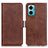 Leather Case Stands Flip Cover Holder M15L for Xiaomi Redmi Note 11E 5G Brown