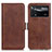 Leather Case Stands Flip Cover Holder M15L for Xiaomi Redmi Note 11E Pro 5G Brown