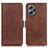 Leather Case Stands Flip Cover Holder M15L for Xiaomi Redmi Note 12T Pro 5G Brown