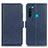 Leather Case Stands Flip Cover Holder M15L for Xiaomi Redmi Note 8 (2021) Blue