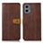 Leather Case Stands Flip Cover Holder M16L for Motorola Moto G 5G (2023) Brown