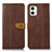 Leather Case Stands Flip Cover Holder M16L for Motorola Moto G73 5G Brown