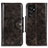 Leather Case Stands Flip Cover Holder M16L for Samsung Galaxy S22 Ultra 5G Brown