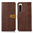 Leather Case Stands Flip Cover Holder M16L for Sony Xperia 5 IV Brown