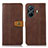 Leather Case Stands Flip Cover Holder M16L for Vivo iQOO Z6 Pro 5G Brown