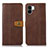 Leather Case Stands Flip Cover Holder M16L for Xiaomi Poco C51 Brown