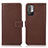 Leather Case Stands Flip Cover Holder M16L for Xiaomi POCO M3 Pro 5G Brown