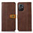 Leather Case Stands Flip Cover Holder M16L for Xiaomi Poco M4 5G Brown