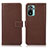 Leather Case Stands Flip Cover Holder M16L for Xiaomi Poco M5S Brown