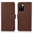 Leather Case Stands Flip Cover Holder M16L for Xiaomi Redmi Note 11 4G (2021) Brown