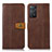 Leather Case Stands Flip Cover Holder M16L for Xiaomi Redmi Note 11 Pro 4G Brown