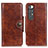 Leather Case Stands Flip Cover Holder ML12 for Xiaomi Mi 10S 5G Brown