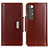 Leather Case Stands Flip Cover Holder ML13 for Xiaomi Mi 10S 5G Brown