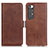 Leather Case Stands Flip Cover Holder ML15 for Xiaomi Mi 10S 5G Brown