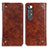 Leather Case Stands Flip Cover Holder ML4 for Xiaomi Mi 10S 5G Brown