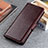 Leather Case Stands Flip Cover Holder ML7 for Huawei Honor 50 Lite Brown