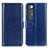 Leather Case Stands Flip Cover Holder ML7 for Xiaomi Mi 10S 5G Blue