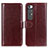 Leather Case Stands Flip Cover Holder ML7 for Xiaomi Mi 10S 5G Brown