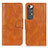 Leather Case Stands Flip Cover Holder ML9 for Xiaomi Mi 10S 5G Brown