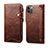 Leather Case Stands Flip Cover Holder MT1 for Apple iPhone 15 Pro Light Brown