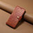 Leather Case Stands Flip Cover Holder MT4 for Apple iPhone 15 Pro Brown