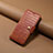 Leather Case Stands Flip Cover Holder MT4 for Apple iPhone 16 Pro Brown