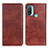 Leather Case Stands Flip Cover Holder N01P for Motorola Moto E20 Brown