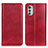 Leather Case Stands Flip Cover Holder N01P for Motorola Moto E32 Red