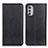 Leather Case Stands Flip Cover Holder N01P for Motorola Moto E32s Black