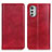 Leather Case Stands Flip Cover Holder N01P for Motorola Moto E32s Red