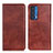 Leather Case Stands Flip Cover Holder N01P for Motorola Moto Edge (2021) 5G Brown