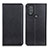 Leather Case Stands Flip Cover Holder N01P for Motorola Moto G Power (2022) Black