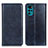 Leather Case Stands Flip Cover Holder N01P for Motorola Moto G22 Blue