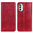 Leather Case Stands Flip Cover Holder N01P for Motorola MOTO G52 Red