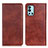 Leather Case Stands Flip Cover Holder N01P for OnePlus 9R 5G Brown